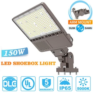 150W LED Parking Lot Shoebox Street Light Area Sport Court Lighting Dusk to Dawn - Picture 1 of 12