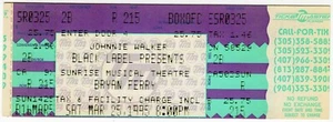VINTAGE UNUSED BRYAN FERRY CONCERT TICKET - SUNRISE, FL - 1995 (ROXY MUSIC) - Picture 1 of 1