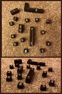 Adding Machine Keys Jewelry Decor Brown Steampunk Typewriter Arts Crafts 1960s - Imagen 1 de 5
