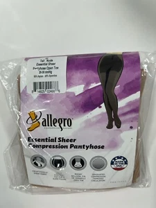 Allegro Essential Sheer Support Pantyhose Compression #32 Tall Nude 20-30 mmHg - Picture 1 of 4