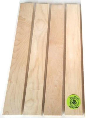 WOOD-HAWK 4 HARD MAPLE 3/4" x 2" x 24" DIY Wood Cutting Boards Charcuterie Cheese Tray