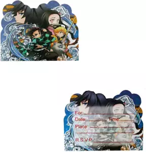 Demon Slayer Birthday Invitation Cards, 20-Pack, Multicolor, 6.5x4.8 Inches - Picture 1 of 2