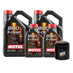12L Motul 8100 X-CLEAN 5W40 Wix Filter Motor Oil Change Kit API SN - Picture 1 of 1