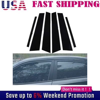 Juego de 6 postes de pilar negros para Dodge Charger 2011-2021 cubierta de piano moldura de puerta Foto 1 de 4