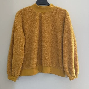 Porridge Anthropologie Teddy Pullover Größe Medium gelb Stehkragen Boho - Bild 1 von 9