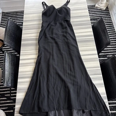 Women’s Formal Black Dress Backless Built In Bra Size 12 Classy Wedding Wear - Image 1 of 4