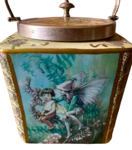 Biscuitière fée Brathwaites Fairy Lustre Ware ancien UK victorien art féerique - Imagen 1 de 5