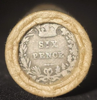 ¡¡ESTADO!! ¡SIN BUSCAR! Rollo de centavo de trigo con moneda de plata de 1871 y extremos de colas de trigo BU Foto 1 de 3