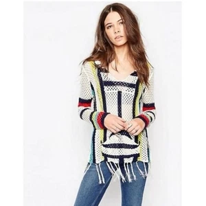 Suéter con Capucha Tejido Crochet Multicolor Havana De Colección Para Mujer Talla M Usado en Excelente Condición - Imagen 1 de 7