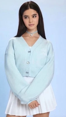 Cárdigan corto Forever 21 X Hello Kitty azul ángel S Foto 1 de 4