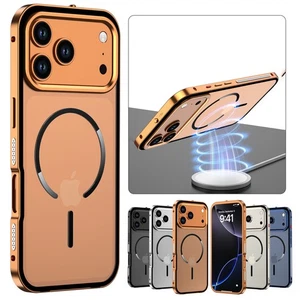 Für iPhone 17 Pro Max Air 16 15 14 13 Metallrahmen MagSafe Klar Magnet Hülle - Bild 1 von 20