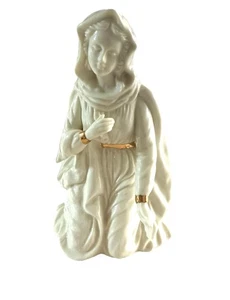Vintage 1997 Enesco Virgin Mary Ivory Porcelain Gold Detailing Beautiful Pose - Picture 1 of 14