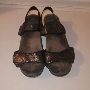 Dansko Sonnet Metallic Black Sandals Size EU 38 - Picture 1 of 7