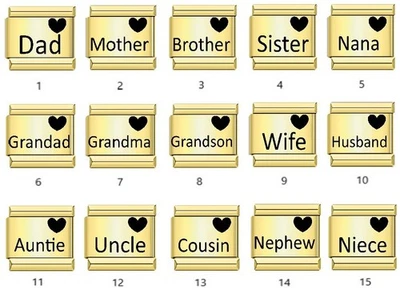 Pulsera italiana con dijes de oro joyería para todas las pulseras italianas con eslabones 9 mm Foto 1 de 4