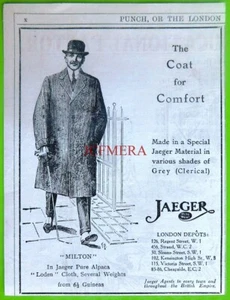 JAEGER 'Milton' Alpaca Cloth Overcoat WW1 ADVERT Small Vintage Print Ad 683/31 - Picture 1 of 1