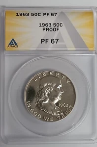 1963 Franklin Half Dollar PR67 ANACS - Picture 1 of 4