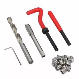 Kit de Cortador de Reparación de Grifo de Hilos M10 x 1,5 mm Helicoil 15 piezas Juego de Hilos Dañados AN054 - Imagen 1 de 6