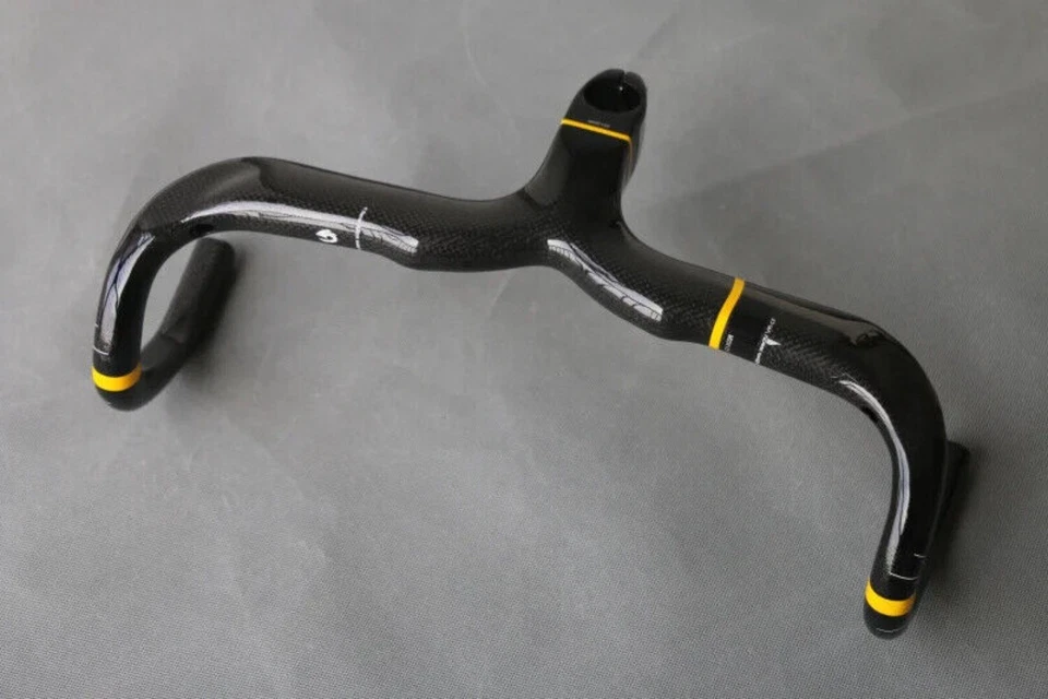 Manillar y potencia integrados de fibra de carbono completo para bicicleta de carretera 400/420/440 mm Foto 1 de 4