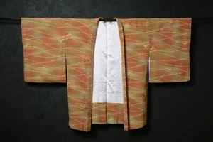 Vintage Japanese Kimono Silk Antique HAORI Jacket Robe Dress Dyed/KIG43/555 - Picture 1 of 8