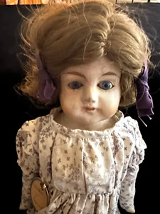 16 inch Antique Paper Mache Doll w/Cloth Body - Picture 1 of 11