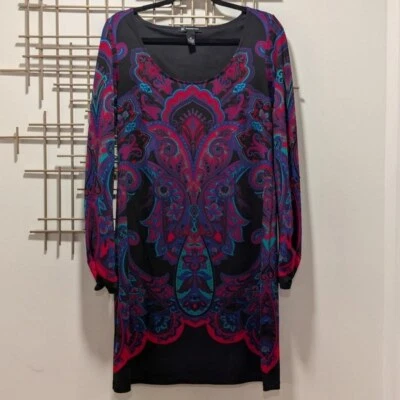 Платье цельнокроеное женское INC с длинными рукавами средний размер пейсли гладкое офисное ведьминий каприз - Изображение 1 из 4