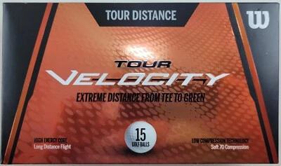 WILSON Sporting Goods Tour Velocity Distance 15-Ball Pack, White - Image 1 of 3