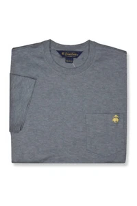 Brooks Brothers Mens Heather Grey Crewneck Pocket Tee T-Shirt, S Small BB-1160 - Picture 1 of 2