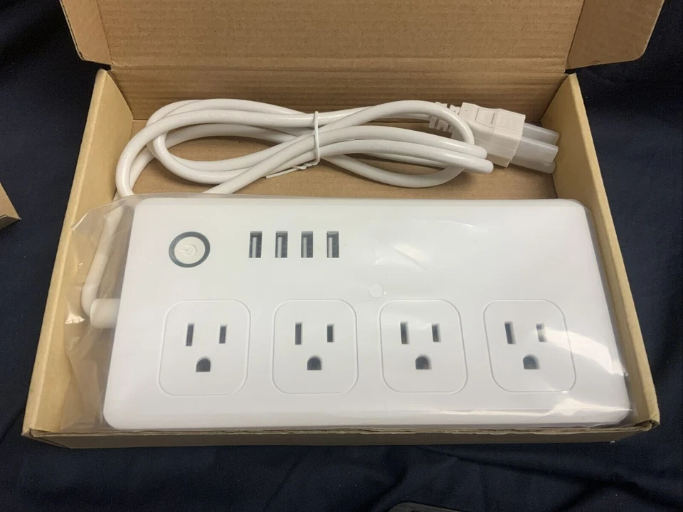 Jinvoo WiFi Smart Power Strip Surge Protector, Multi Plug 4 AC Outlets - FREE SH - Image 1 of 1