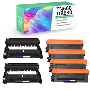4PK TN630 Toner+ 2PK DR630 Drum Unit Fit for Brother HL-L2300D DCP-L2540DW TN660 - Imagen 1 de 12