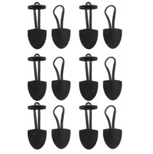 6 Pairs PU Leather Horn Toggle Buttons for Duffle Coat Fastener Buckle Black - Picture 1 of 10