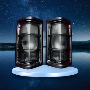 81-93 DODGE RAM Dakota SMOKE Tail lights W black wide trim Taillights Pair - Picture 1 of 3
