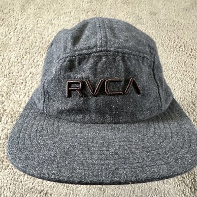RVCA Hat Cap Adult Gray Adjustable Leather Strap 5 Panel By PM Tenore Streetwear - Image 1 of 4