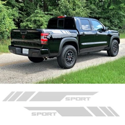 Silver Sport Side Bed Rear Trunk Vinyl Decal Sticker Stripe For Nissan Frontier Foto 1 de 2
