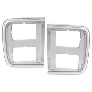 Chrome Headlight Trim Bezel for Dual Headlights Pair Set For GMC Chevy Van 85-91 - Picture 1 of 7