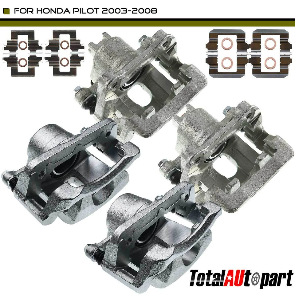 4x Pinza de freno delantera y trasera con soporte para Honda Pilot 2003-2008 Sport Utility Foto 1 de 4