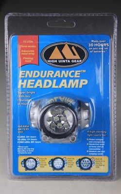 Faros High Uinta Gear Endurance 12 LED, tres modos, correa de cabeza ajustable Foto 1 de 4