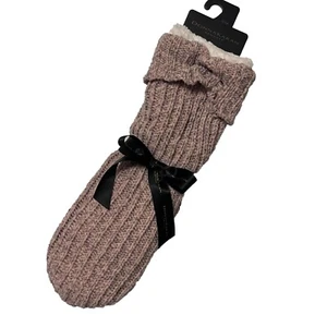 Donna Karan DKNY Mid Calf Slipper Socks Tan Pink S/M Perfect Gift - Picture 1 of 5