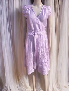 calypso st barth small lavender silk shangtung wrap dress - Picture 1 of 4