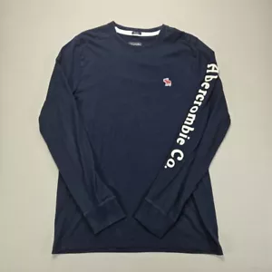 Abercrombie & Fitch Long Sleeve Muscle Tee Logo Graphic Top Size L - Picture 1 of 9