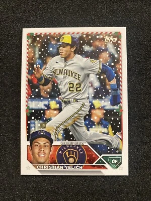 2023 Topps Holiday - #H164 Christian Yelich - Image 1 of 2