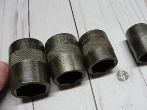 Vintage Antq Snap-On 5/8" Dr Steckschlüsseleinsätze 6 pt Mitte Rändelband Unterstreichung Logo 4 Steckschlüsseleinsätze - Bild 1 von 7
