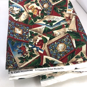 Joan Messmore Cranston Christmas Victorian Postcards Cards 64 x 44" REMNANT #1 - Picture 1 of 4