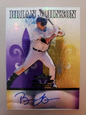 2012 LEAF VALIANT BRIAN JOHNSON ROOKIE AUTO LOW #'D 7/25. SWEET ROOKIE AUTO.  - Image 1 of 4