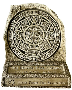 Aztec Maya Solar Sun Xiuhpohualli & Tonalpohualli Calendar Plaque Figurine - Picture 1 of 7
