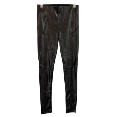 Pantalones ajustados David Lerner New York negros de imitación de cuero XS Foto 1 de 4