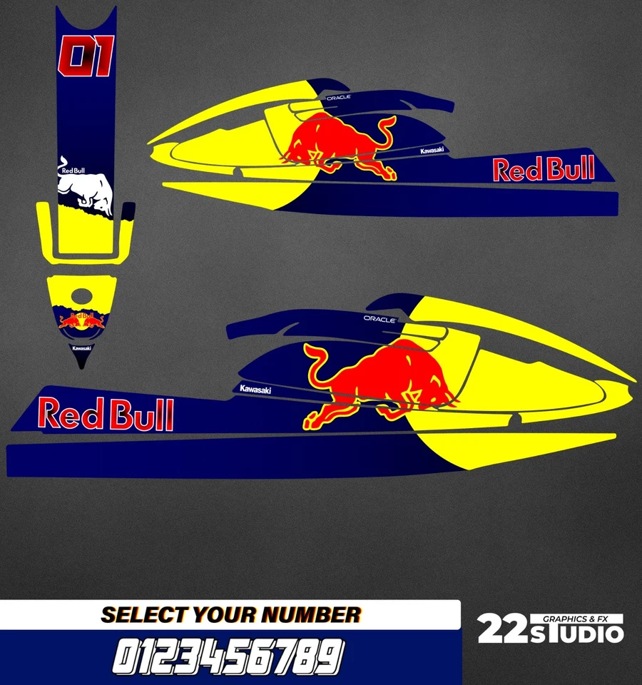 Jet Ski Graphics Kit Decals Wrap For Kawasaki 750 SX 1992-1998 stickers - Image 1 of 1