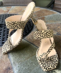 Stuart Weitzman * schöne Leoparden Wildleder Pfennigabsatz Sandalen - Bild 1 von 14
