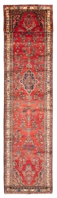Vintage Hand-knotted Runner Rug 3'8" x 16'10" Traditional Oriental Wool Carpet - Image 1 of 4