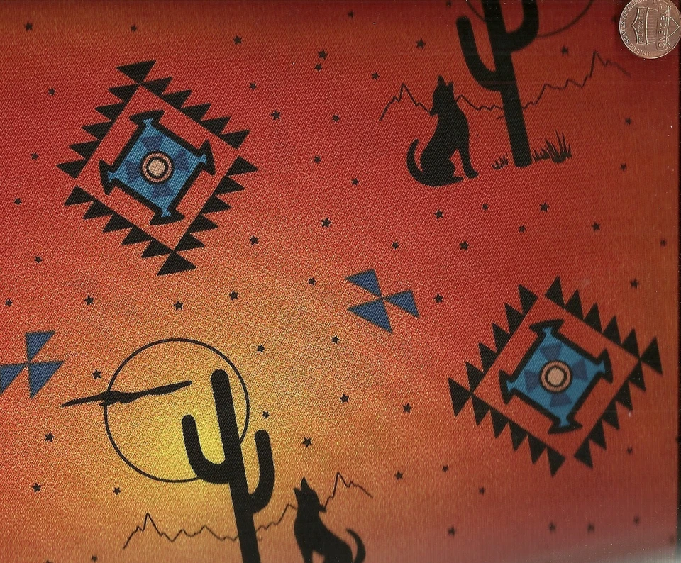 Tecido David Southwestern Cactus Coyote laranja - Imagem 1 de 1