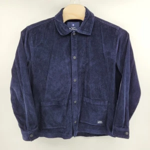 Ben Sherman Corduroy Jacket Mens L Blue Button Front Barn Chore Coat - Picture 1 of 6